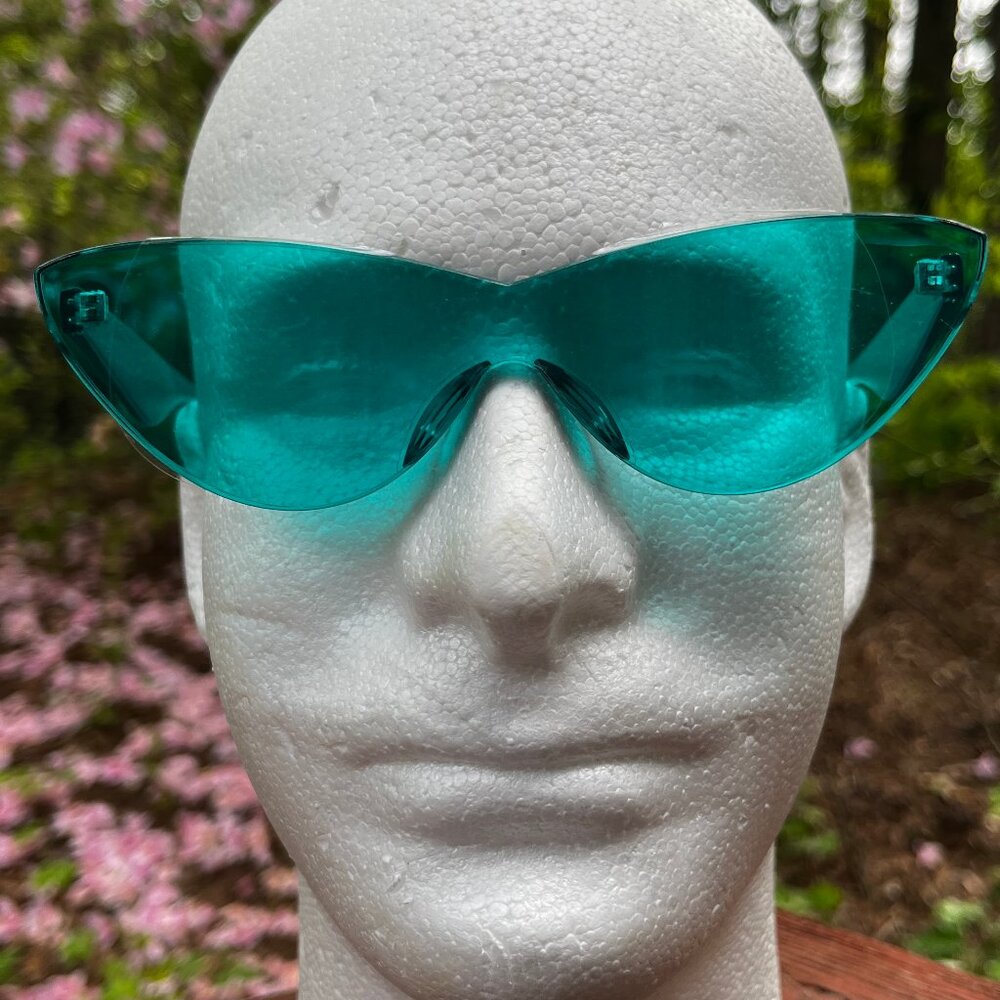 Turquoise Rimless Sunglasses Eyewear Shades